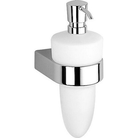 Dispensador de loción ELEGANCE vidrio opalino cromado mate KEUCO