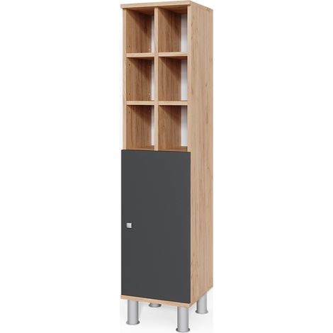 Mobiletto bagno Fynn, Antracite, 30 x 130.6 cm porta grande, Vicco