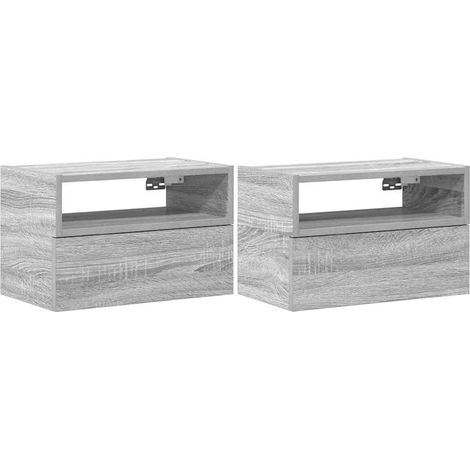 Maison Exclusive - Comodini a Muro 2 pz Grigio Sonoma 45x26x28,5 cm