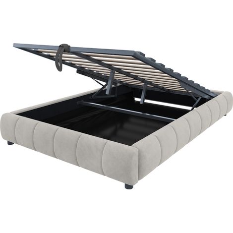 CAIziLit 140x200 cadre de lit sans tête, sommier à lattes, hydraulique LED (1/5)