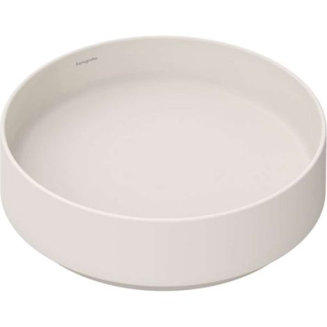 Hansgrohe Xuniva Evo S - Lavabo sobre encimera, diámetro 40 cm, sin rebosadero, sin orificio para grifería, beige mate 60323780 (1/5)