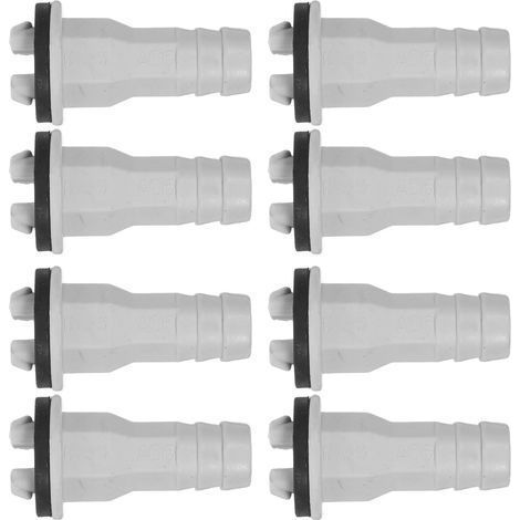 Lot de 8 Raccords deTuyau D'évacuation pour Climatisation. AdaptateurdeDrainage en Plastique Blanc Anneau.Installation Facile pour Unités Extérieures