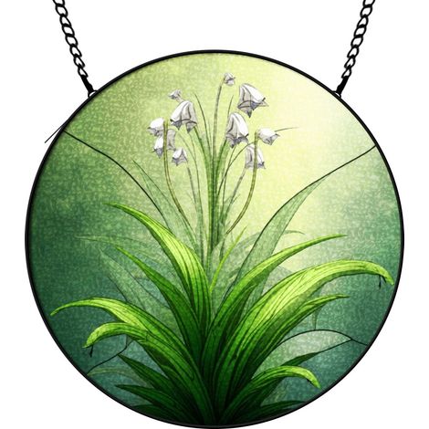 9 cm Attrape-soleil fleurs colorées en verre, panneau vitrail suspendu, décoration maison cadeau (1/5)