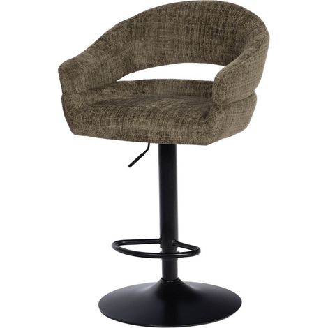 Amadeus - Tabouret de bar en tissu kaki Eddy (lot de 2) (1/3)