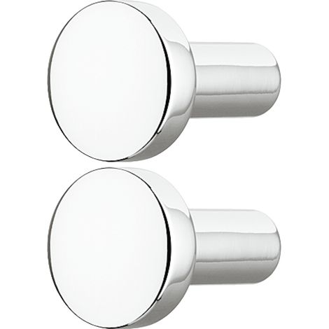 2x Bouton de meuble rond Ø 20mm en alliage zingué Placard Tiroir Porte Poignée Elegant Design Cuisine Salle de bain, gris chromé poli
