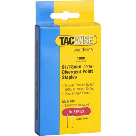 Agrafes à Couronne Étroite Galvanisées 91/18 mm, Lot de 1000 (1/2)