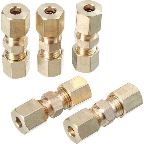 Raccord de Compression en laiton connecteur droit Union de ligne de frein hydraulique 3/16 pouces 5 pièces (1/5)