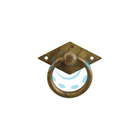 MANIGLIE PER MOBILI SNODATE MOD.12230 IN OTTONE ANTICATO - mm.50x50