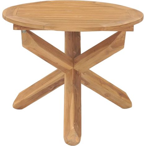 Maison Exclusive - Tavolo da Pranzo da Giardino Ø90x75 cm in Massello di Teak