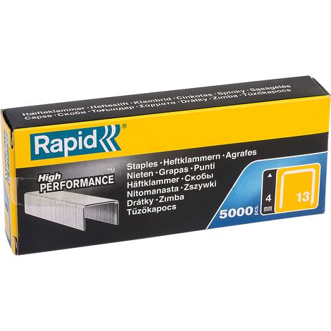 RAPID No.13 Fine Wire Galvanised Staples 4 mm Leg Pack of 5,000