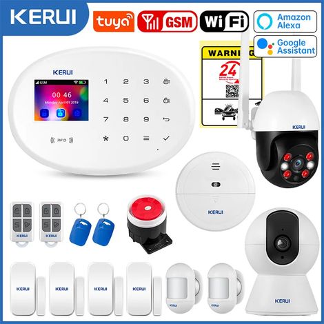 (Pack 8) Système d'alarme domestique, prend en charge WiFi GSM, bande 433 MHz, contrôle via l'application Tuya Home. (1/5)
