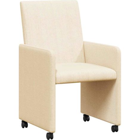 Maison Exclusive - Esszimmerstühle mit Rollen 2 pcs Creme 57 x 66