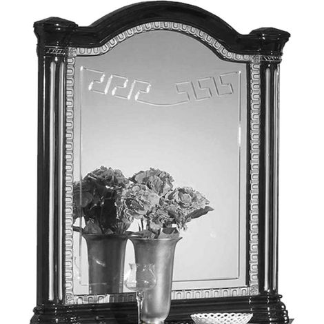 Miroir mural laqué noir et argenté Savana 94cm (1/3)