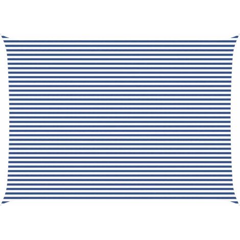 Sun Shade Sail Blue and White 7 x 5 m 100% Polyester Oxford vidaXL