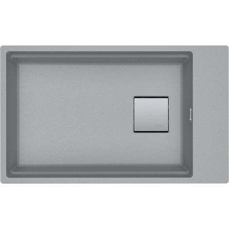 Franke – Évier en fragranit 1 bac réversible 76x46 cm – Couleur pierre grise – Montage sous plan – Trop-plein caché – Bonde à panier easy click (1/6)