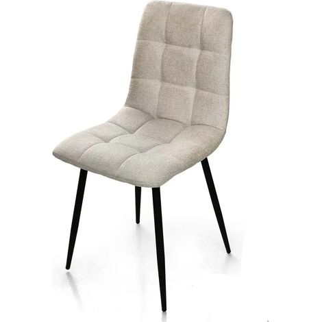 Set de 4 sillas tapizadas beige 44x55x88