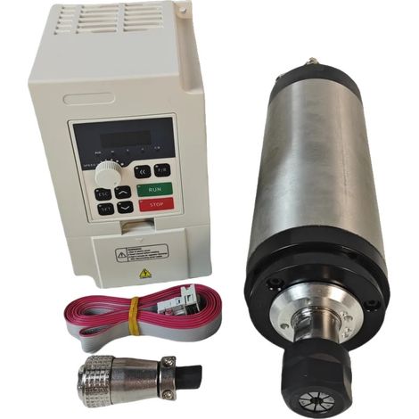 Motor de husillo refrigerado por aire de 2,2 kW, alta velocidad de hasta 24.000 rpm, diseño compacto de 80 x 230 mm. (1/2)