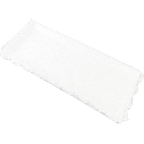 Nappe rectangulaire 150 x 180 cm en polyester à motif dentelle, blanche, idéale pour un dîner entre amis. (1/5)