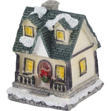 Sonew Village de Noël LED Maison illuminée de Noël respectueuse de l'environnement et très lumineuse pour la décoration des cadeaux (1/4)