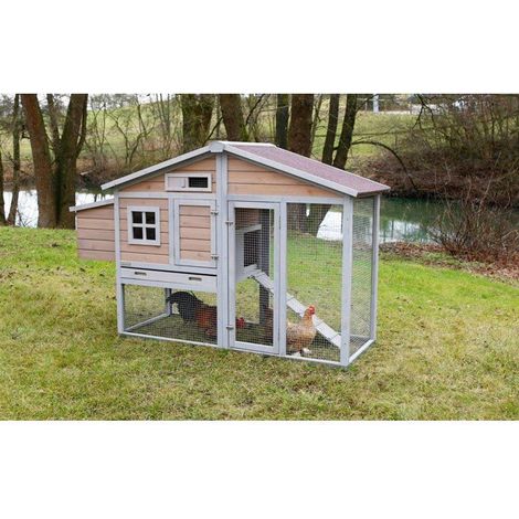 Poulailler KERBL Bonny cadre de sol métallique avec 2 nids et 2 perchoirs 181 x 65 x 118 cm (1/5)