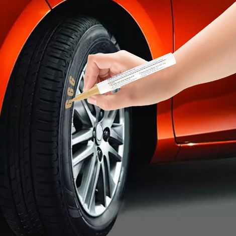 stylo de peinture professionnel pour pneus de voiture, marqueur indélébile imperméable, teinte or, kit unique (1/5)