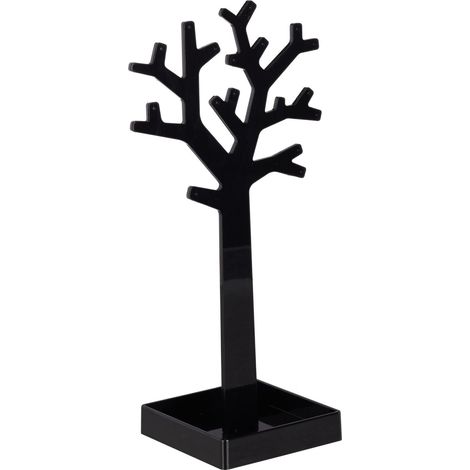 Set di 2 alberi portagioie moderni decorazione camera da letto 28,5 x 14,5 x 9,5 cm in acrilico nero 130005639