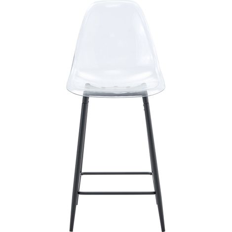 Set de 4 taburetes de bar transparentes con estructura metálica negra (1/5)