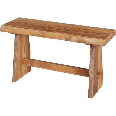 Banco de 2 plazas de madera de teca reciclada de 90 cm - Vic