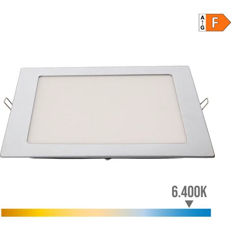 DOWNLIGHT LED EMPOTRABLE CUADRADO 20W LUZ FRIA 6400K 1500lm CROMADO 22x22cm EDM (1/5)