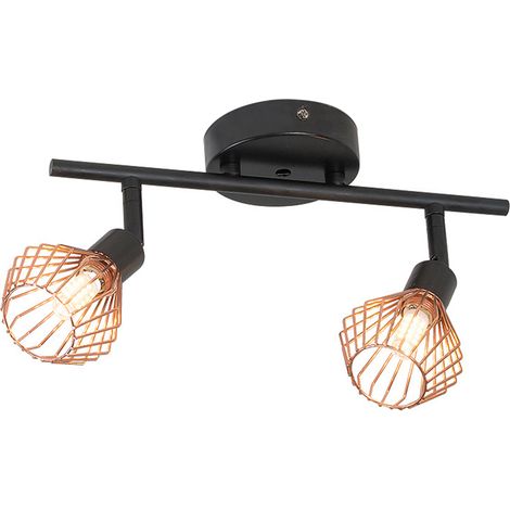 Spot encastré 10W en fer ajouré avec 2 douilles G9, idéal pour la décoration de plafonds de salles à manger et de chambres. (1/2)