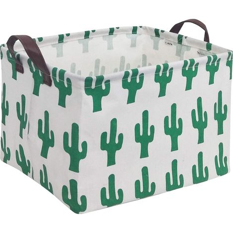 Rechteckiger Aufbewahrungskorb, faltbare Aufbewahrungsbox mit hübschem Muster, wasserabweisender Beschichtung und Griff, geeignet für die Aufbewahrung im Haushalt, Spielzeug und Regale. (1/5)