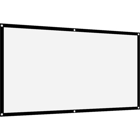 Écran de Projection 16:9 épais, Portable, Pliable, Doux, en Polyester Blanc, Rideau de Projecteur adapté pour Le Cinéma Maison, Les Conférences, Les Films de Camping en Plein Air (1/5)
