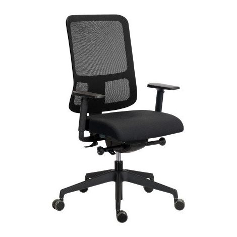 Chaise de bureau Ofys maille avec accoudoirs 3D noir - Maxiburo (1/5)
