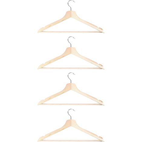 Cintres en bois Lot de 4 Design lettre décorative Capacité 1,5kg Idéal mariage et vêtements lourds (1/5)