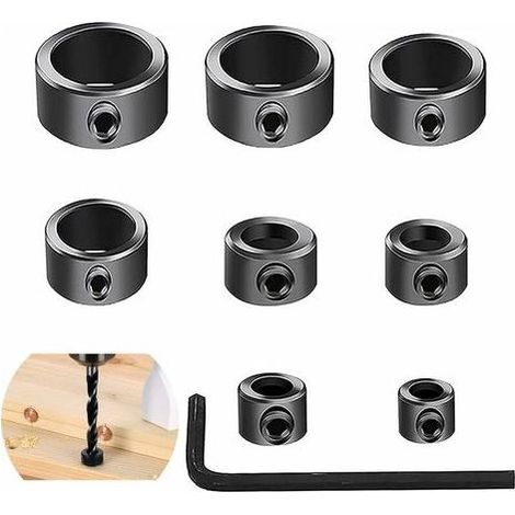 8pcs Colliers Positionneur,,ButéE De Profondeur Anneau Positionneur,Foret ButéE Profondeur,M3-M16 (1/5)