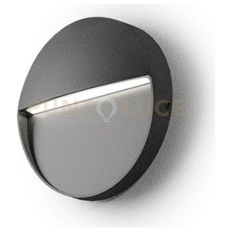 GES983- SEGNAPASSI GRIGIO ANTRACITE A LED 4000K 150LM 3W IP65 D.11CM TONDO