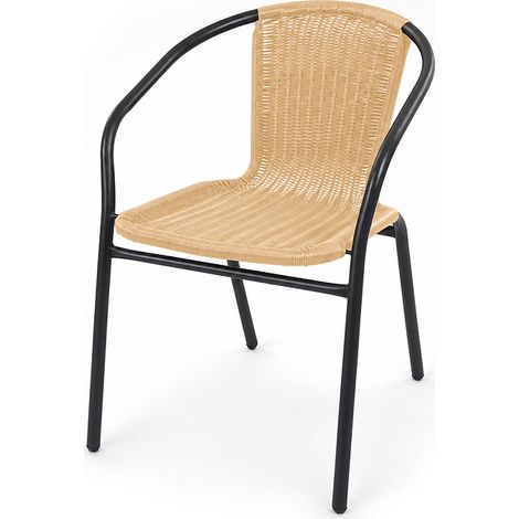Linder Exclusiv Gartenstuhl RATAN Dunkelgrau/Beige (1/4)