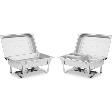 Chauffe-buffet bain-marie pour plats de pâtes avec bacs GN 2 x 8l - lot de 2 pièces.
