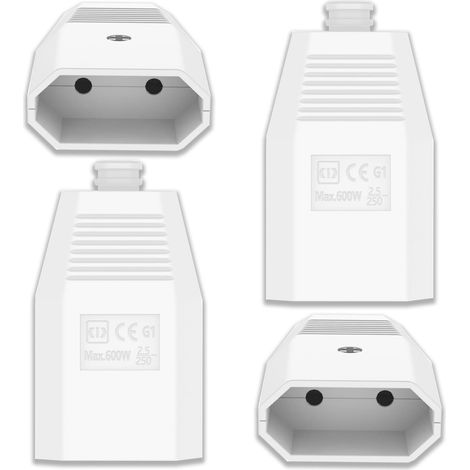 2 Pieces Female Electrical Socket, Flat Plug Socket, Euro Flat Coupling 250V/6A with Traction Discharge, Protective Contact Coupling (1/5)