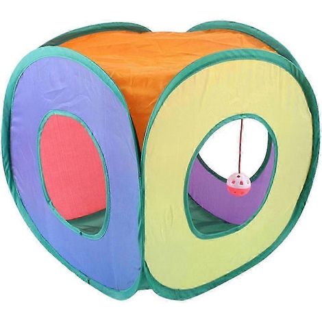 Tunnel pour chat pliable à 3 trous, léger, flexible et empilable. (1/5)