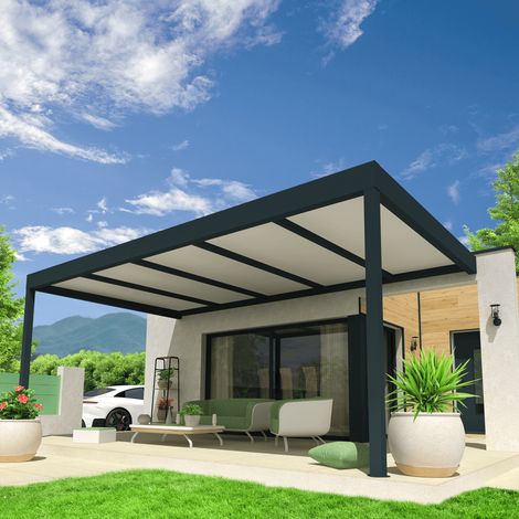 Pergola isotoit® MODERN Gris anthracite 3,78x3,00m (1/5)