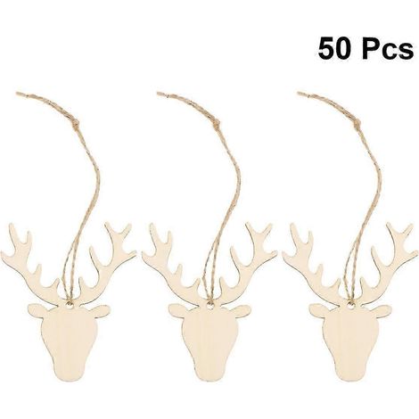 Weiße Holzanhänger zum Aufhängen für den Weihnachtsbaum, 150 Stück, Bastelbedarf (1/5)