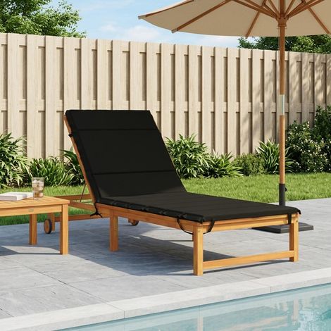 vidaXL Cojín de Tumbona GEMERT 100% Poliéster Negro 200 x 80 x 3 cm (1/5)