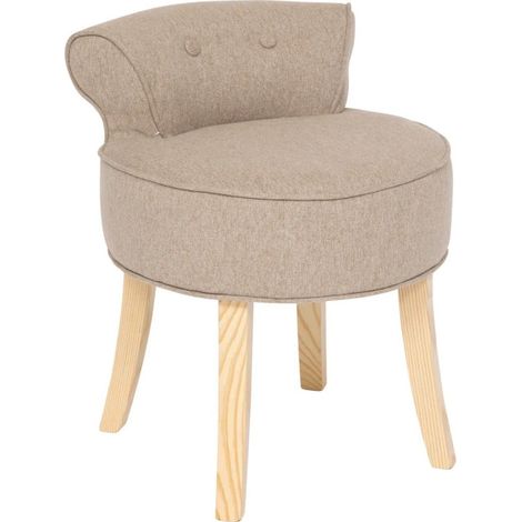 Tabouret d'Appoint en Tissu "Firmin" 58cm Beige