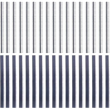 40 pièces 2.54mm 40 Pin Header mâle et Femelle PCB stiftstisten Carte de Circuit imprimé à Trous pour Arduino Raspberry Pi Shield (1/5)