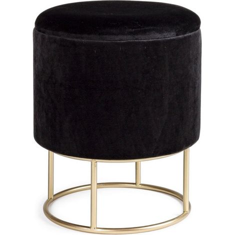 Sgabello con struttura metallo oro contenitore grigio (1/4)