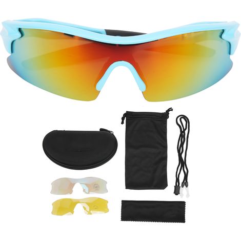 Lunettes enfants anti-UV anti-buée protection oculaire pour roller sports extérieurs monture bleue (1/5)