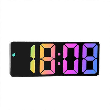 Grande horloge électronique à affichage LED noir, réveil de chevet avec grands chiffres lumineux, horloge numérique pour table de nuit (1/5)