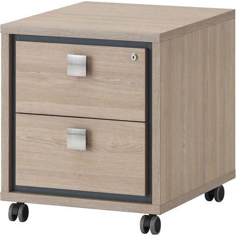 Caisson de bureau contemporain chêne clair Margaux (1/4)