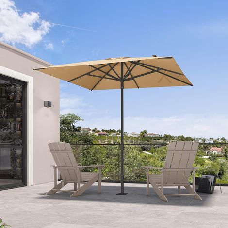 Parasol de Jardin Extérieur 250 x 250 cm Beige Carré Anti-Vent (1/5)